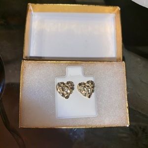 14k good heart nugget earrings